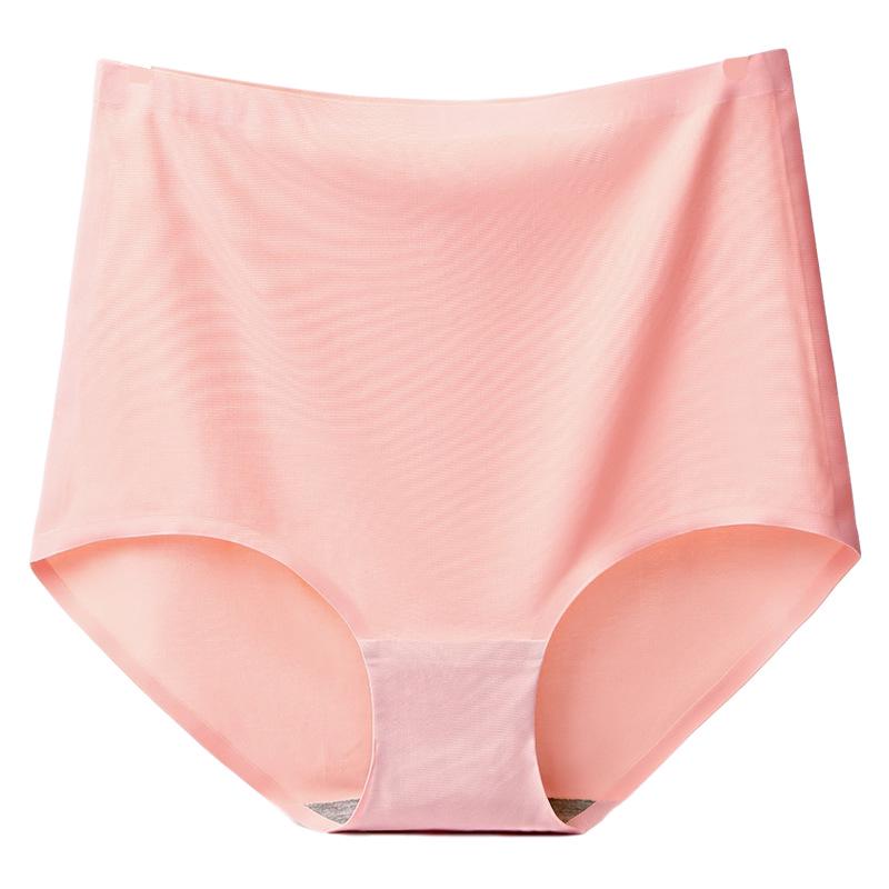 

Breathable Women s High Waist Seamless Cotton Crotch Panties - Thin Ice Silk, White, Abdomen Control. L