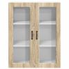 Wall Mounted Glass Cabinet LUCCA Sonoma Oak 80 x 31 x 100 cm