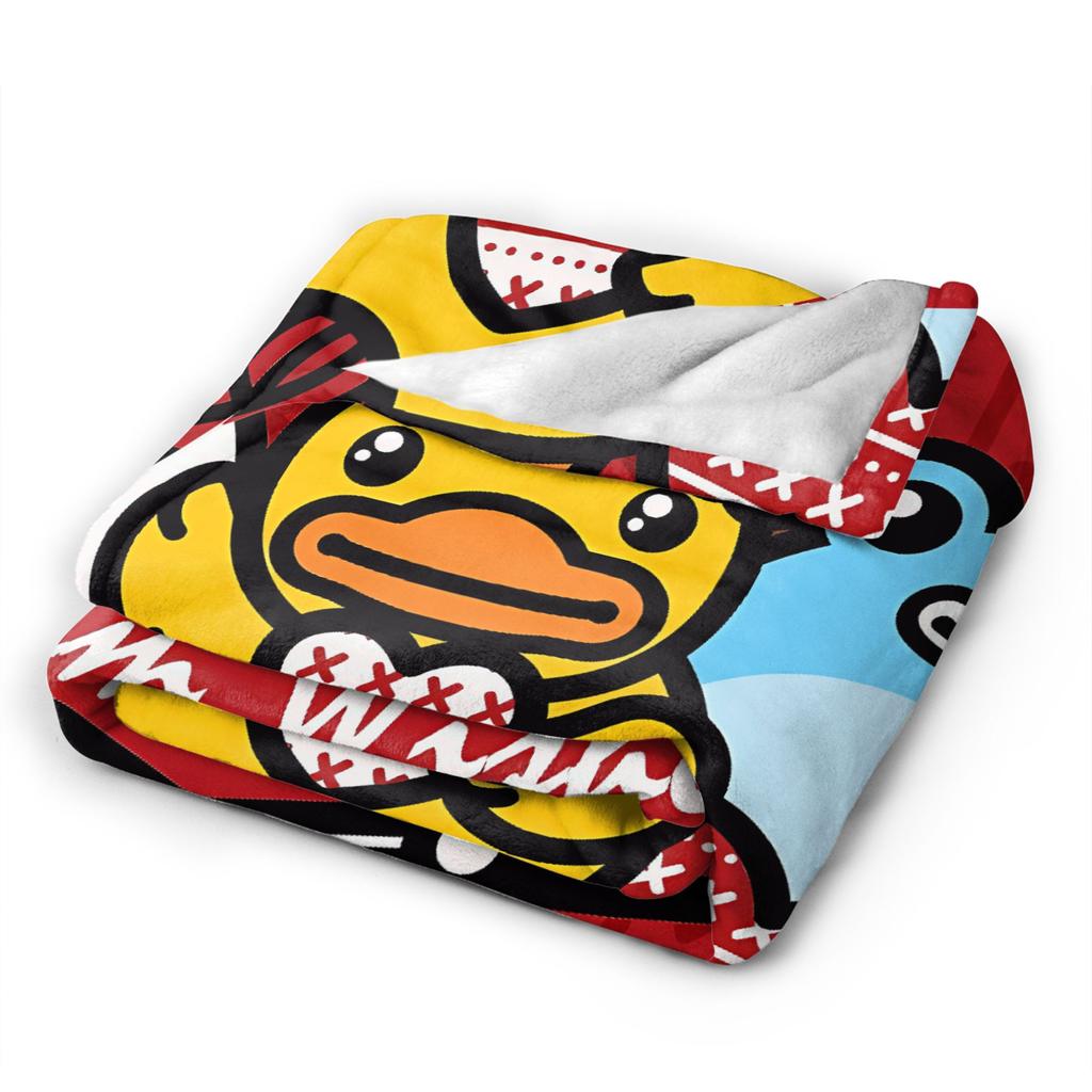 Soft BlanketBoy Girl Decorative Yellow Duck Christmas Throw Blanket Flannel Bedspread For Couch Bed Novelty Sofa Bed Cover