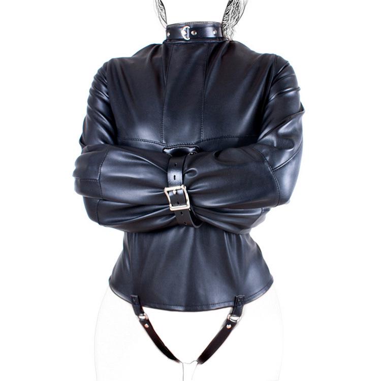 Aisile Black Leather Erotic Restraint Clothing