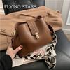Fashionable Women's Trendy Large Capacity Wallet Korean Version Solid Color Bucket Bag Pu Car Stitching Women's Shoulder Bag