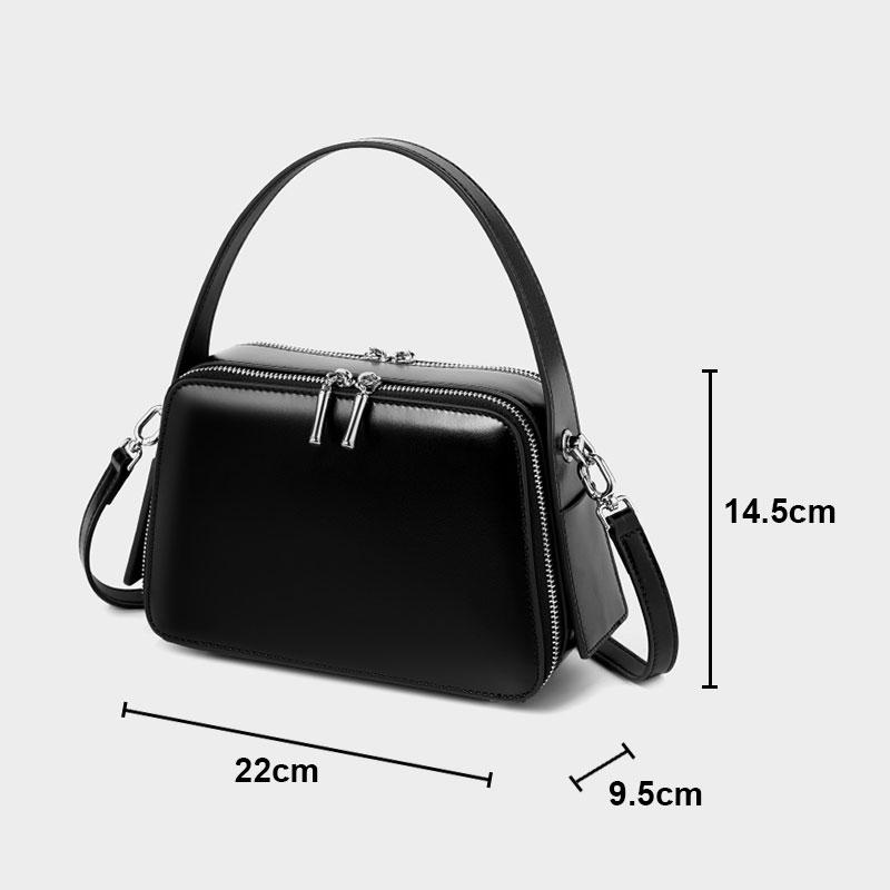 Fashiable Women's Bag Luxury Cowhide Box Type Handbags High Quality Women Shoulder Bags Split Leather Female Crossbody Bag
