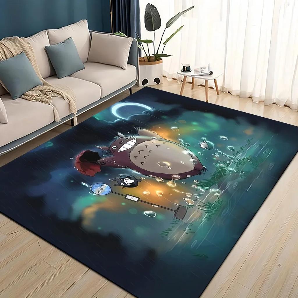 3D T-Totoros Cartoon Area Rug Large,Carpet Rug for Living Room Bedroom Sofa Doormat Decoration,kid Play Non-slip Floor Mat