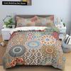 Geometric Mandala King Queen Duvet Cover Boho Ethnic Style Bedding Set for Teens Adults Mediterranean Soft Polyester Quilt Cover