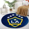 Round Rug LA Galaxy Shield Crest Six Stars Yellow Blue MLS Soccer Club Circular Rug for American Football Fan Living Room Decor