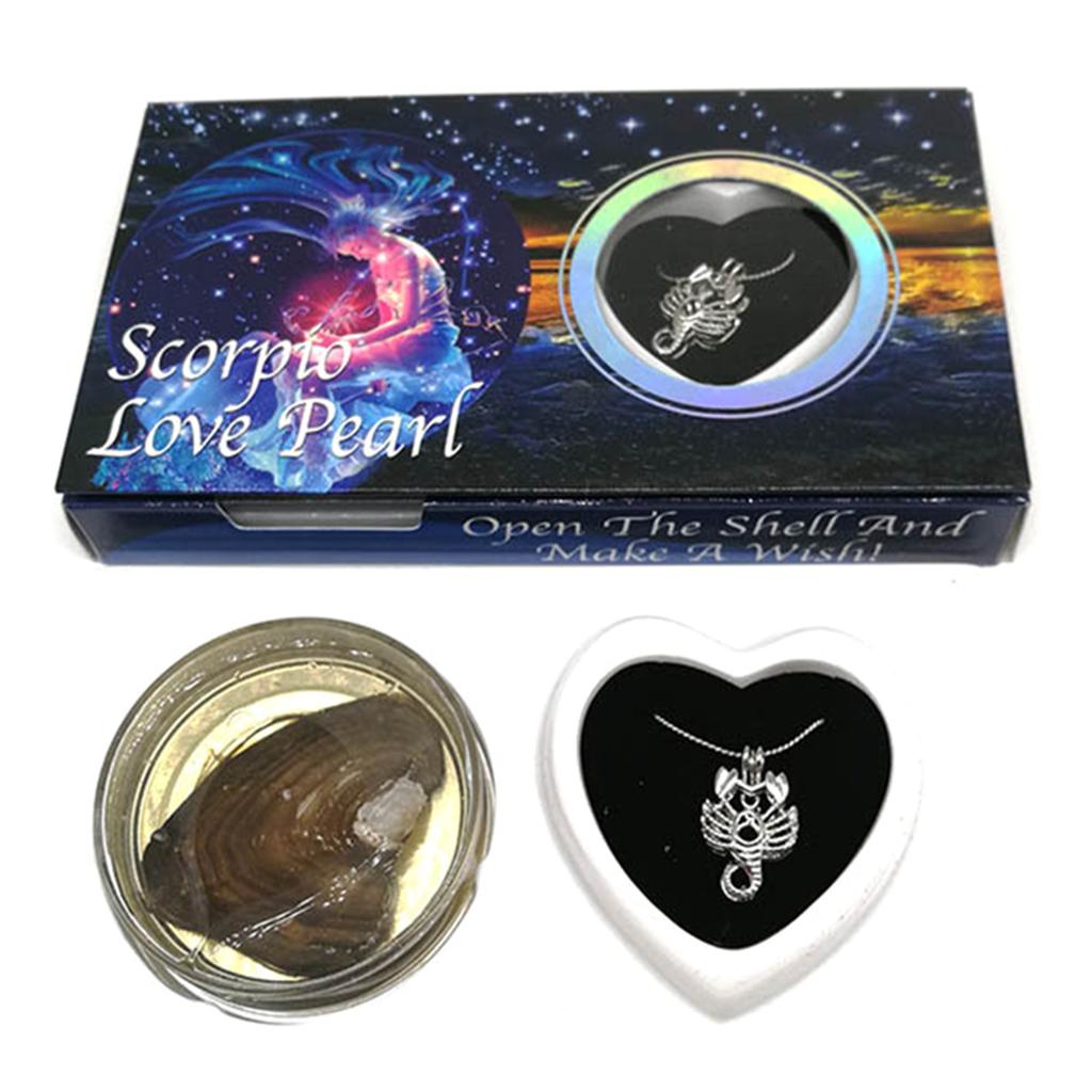 Kit Fai da Te Creazioni Perla d'Amore Zodiaco Desideri con Collana Ciondolo Conchiglia di Perla d'Acqua Dolce Scatola Regalo in Lattina per Decorazione Donna