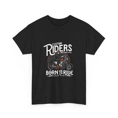 Individuelles Motorrad-T-Shirt für Fahrer | Born to Ride Vintage-Motorrad-Grafik, Geschenkidee