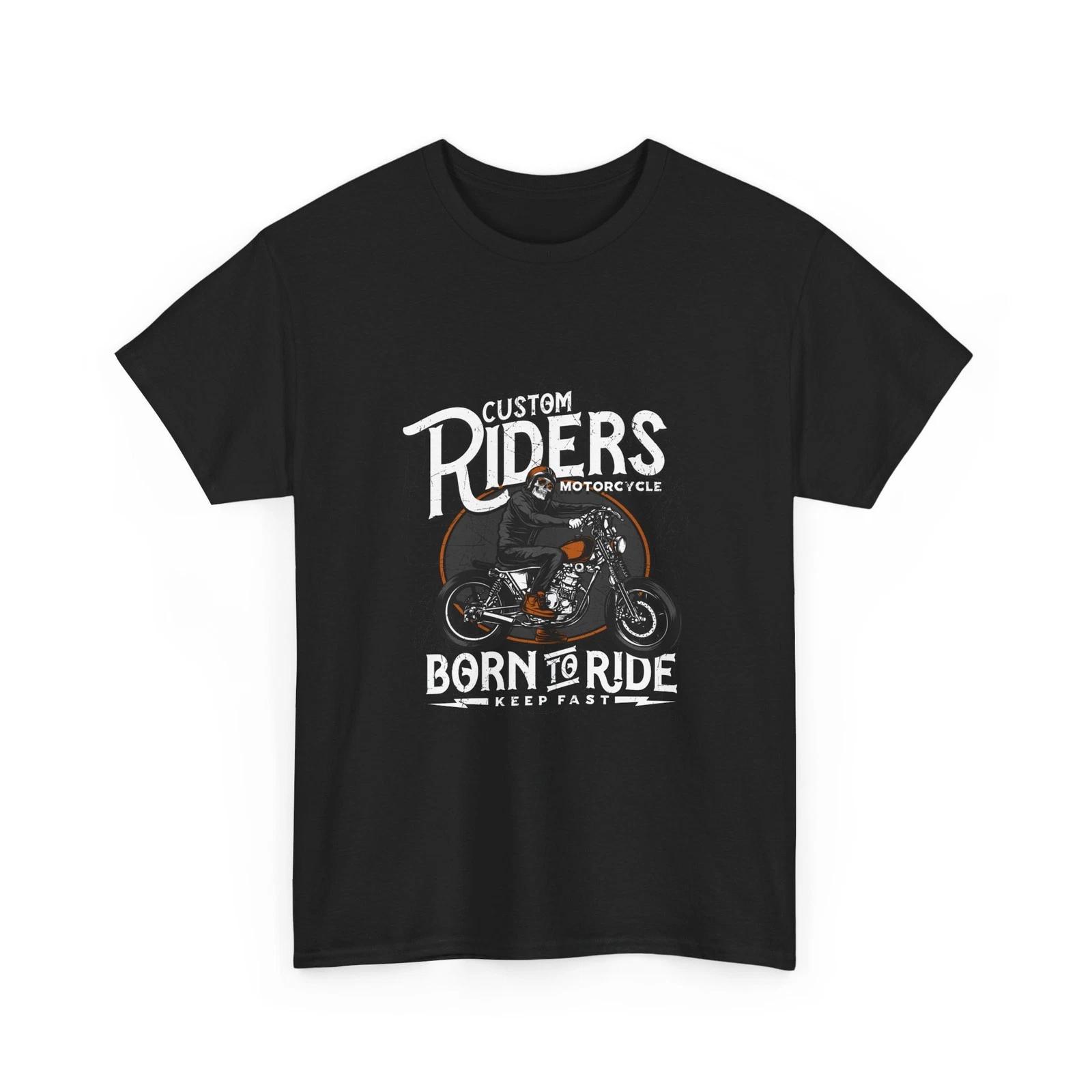 Custom Riders Motorcycle T-Shirt | Born to Ride Vintage Bike Graphic, Gift Idea S