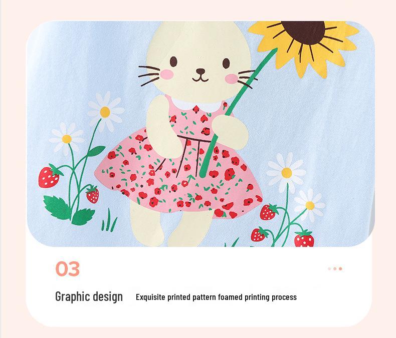 2026 Summer Girls' Floral Print Short-Sleeve Round-Neck T-shirt - European & American Style