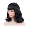 Synthetic Mixed Black Brown Wigs Short Wavy Wigs With Bangs for Women Daily Cosplay Natural Bob Hair Wig Heat Resistant Fiber