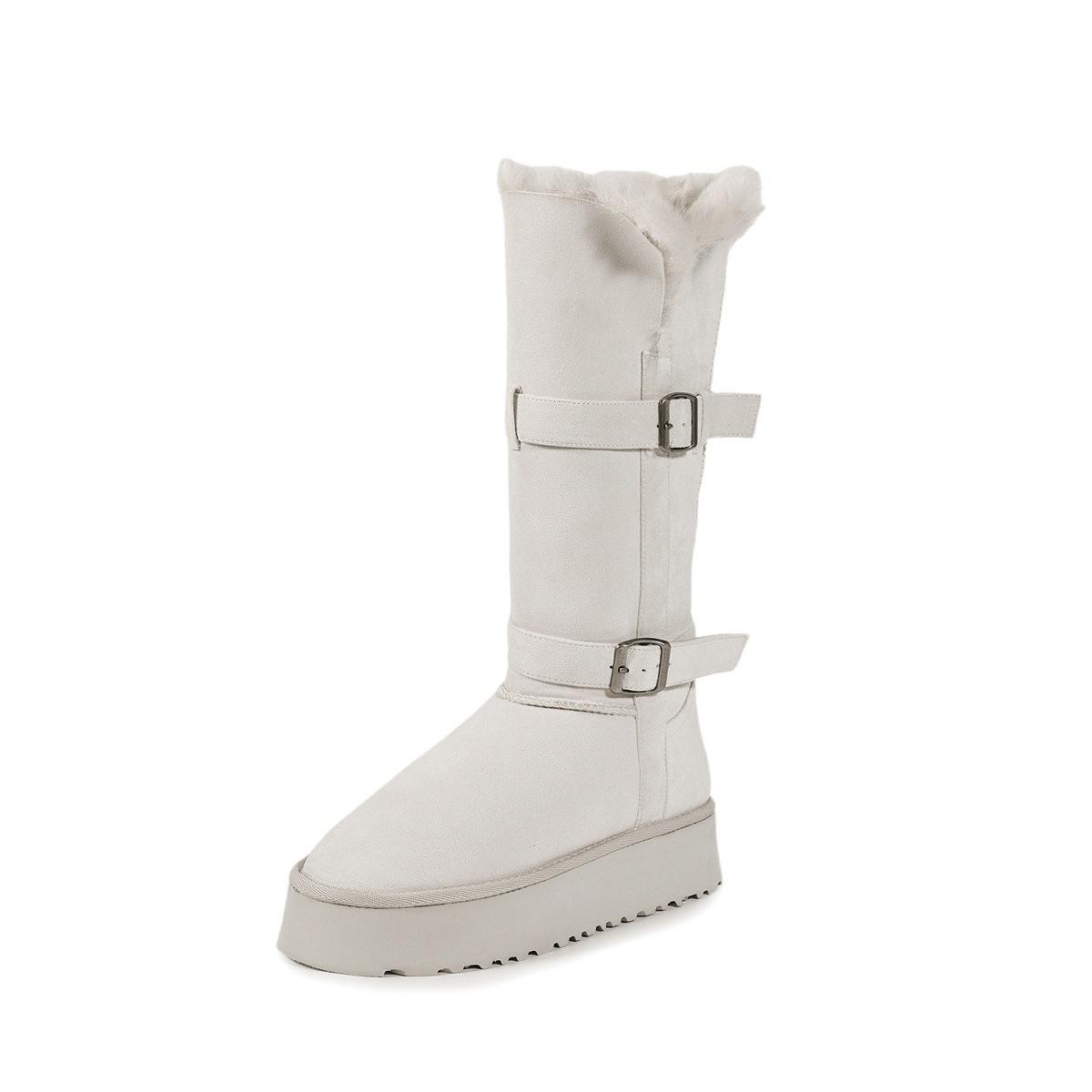 Two wear snow boots women s new winter thick-soled non-slip velvet thickened warm tall snow cotton 35