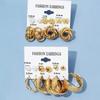 12 Piece Set Women Fashion Personality Versatile Simple Retro Gold Butterfly Love Heart Earrings Inlaid Zircon Earrings