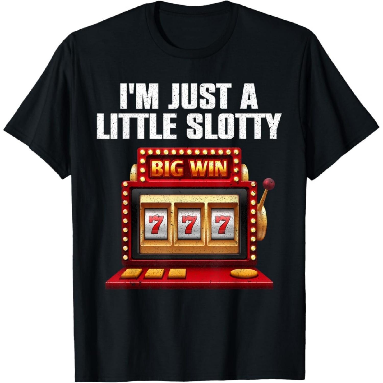 Cool Slot Machine Lovers Art For Men Women Casino Gambler T-Shirt S