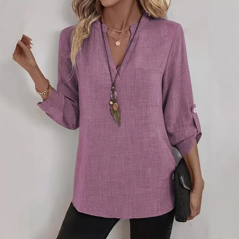 Solid Casual Loose Blouses for Women Fashion 2025 Autumn Vintage Women's Oversized Shirts and Blouses Elegant Youth Female Tops
