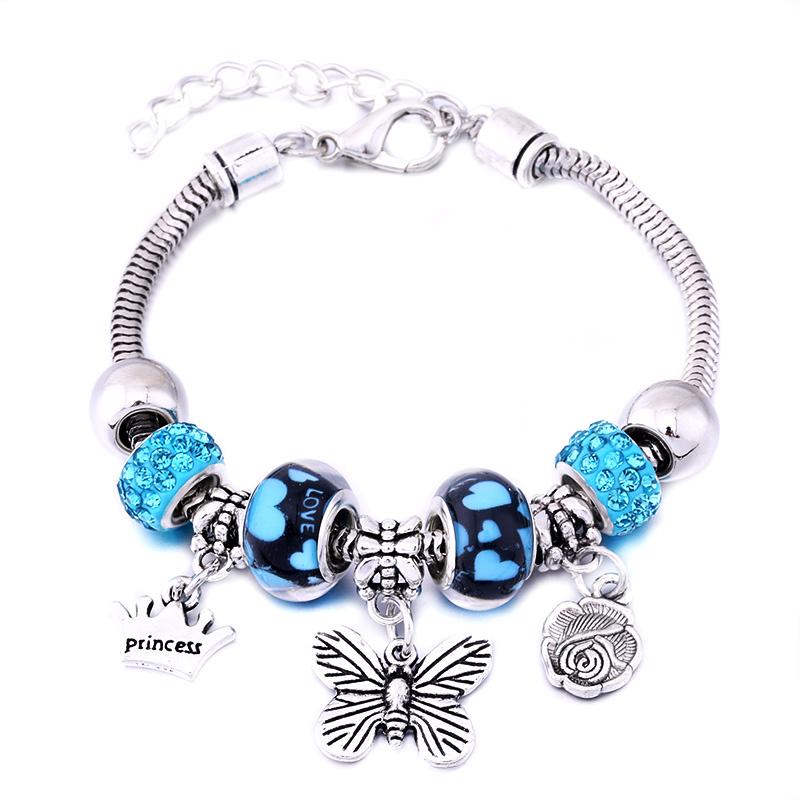 Fashion Glamour Bangle Jewelry 6 Colors Metal Lobster Buckle Snake Chain Beaded Bangles For Women Summer Bracelet Romantic Gift