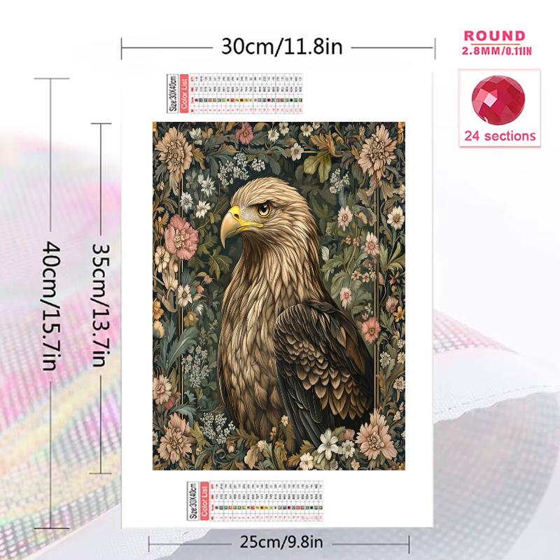 Eagle and vintage roses Pattern  3pcs 100% Round Full Drill 5D DIY Diamond Painting Embroidery Cross Stitch Rhinestone Décor