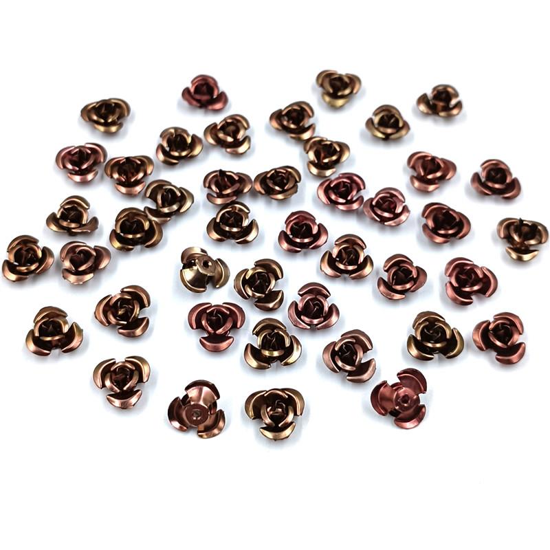 100/150/200 Stück Rosenblüten lose Perlen 8 10 12 mm Anhänger Großhandel DIY für Halskette Armband Schmuckherstellung