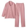 Gunze KAIMIN NAVI Comfortable Sleep Long Sleeve and Pants for Easy Turning Cotton GL4553 Pajamas, Navi, Over, Blend, Fleece-Lined, Women's, Pink,
