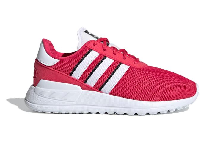 adidas Originals La Trainer Lite Comfortable Round Toe Abrasion Resistant Breathable Low Top Kids Lifestyle Shoes Red FW0584