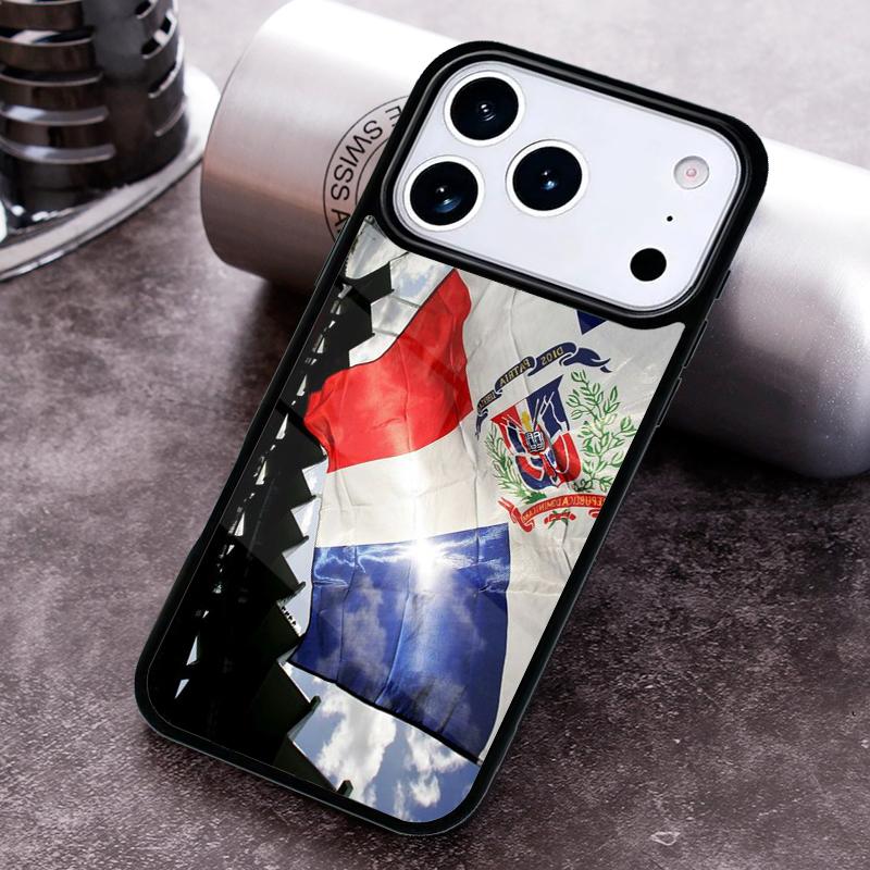 Dominican Republic Flag Painted Phone Case For iPhone 17 16 15 14 13 12 11 Pro Max Plus 17Air Soft Silicone Cover