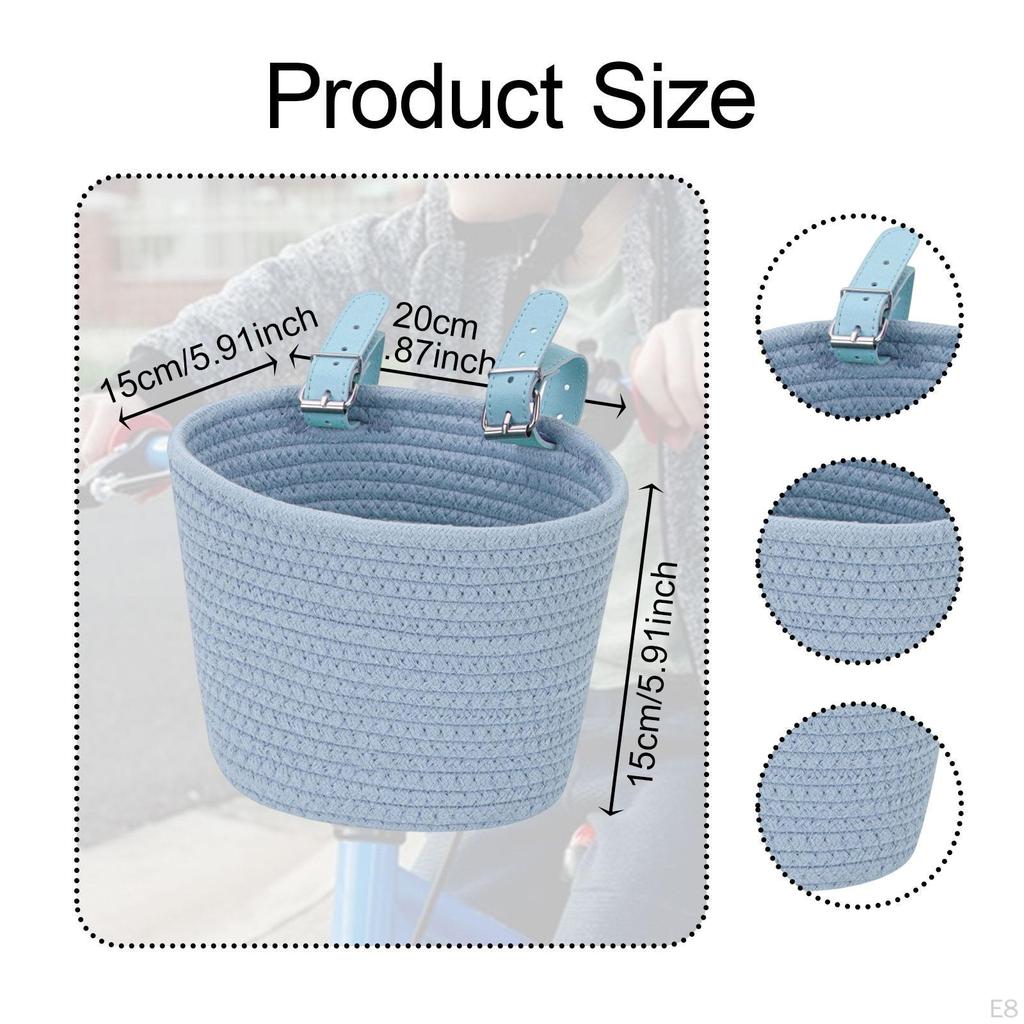 Kinderfahrradkorb Fahrradzubehör Gewebter Frontträger für Jungen Mädchen