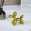 1PC Animals Figurine Resin Cute Shiny Balloon Dog Shape Statue Art Sculpture Figurine Craftwork Home Decor with Antiskid Mat