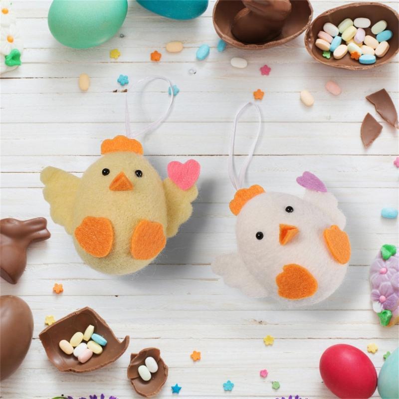 Easter Chick Rabbit Felts Colorful Handmade Doll for Spring Easter Party Decorations Mini Easter Ornaments for Tree