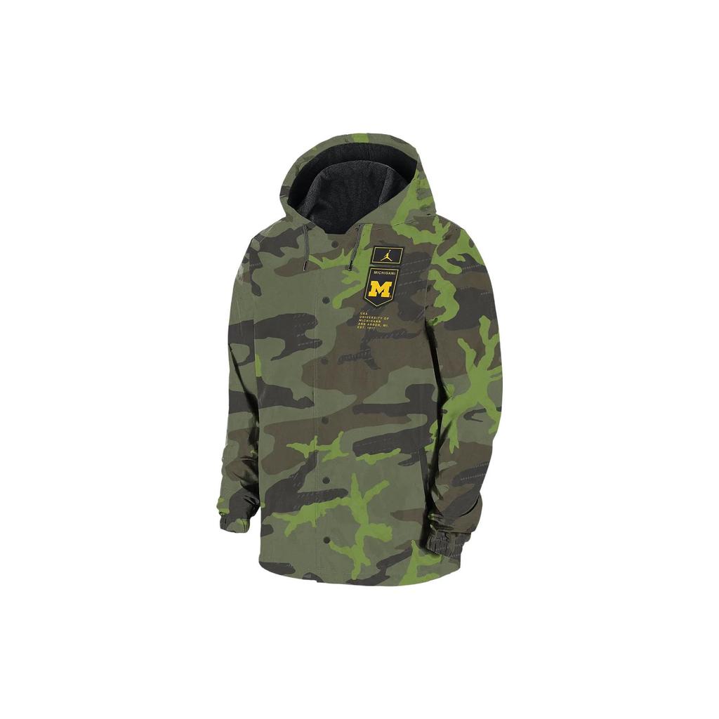 Jordan Camouflage Hooded Jacket With Patch Men Outerwear Military-Green DQ2233-328