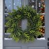 Christmas Pine And Cedar Wreath Winter Faux Greenery Wreath Holiday Fake Cedar Wreath for Indoor Outdoor Front Door Farmhouse Decoration