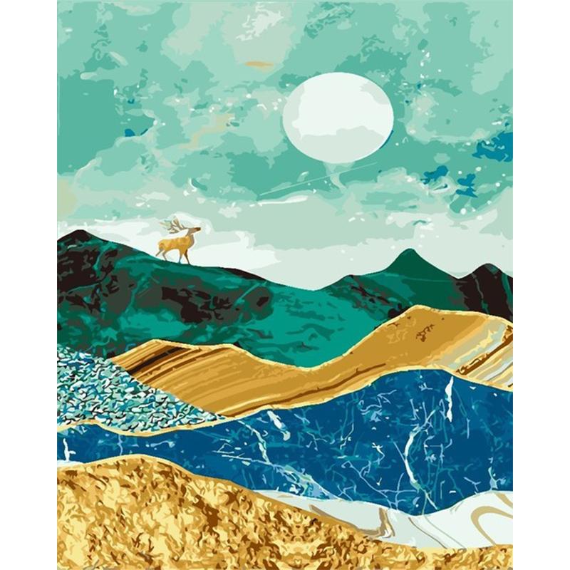 

Алмазная живопись своими руками Пейзаж Восход Пейзажная живопись Холст Картина Украшение Семья Полная круглая Full Round 40x50CM