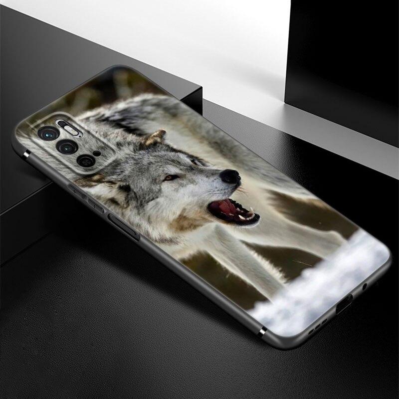 Wildtier Wolf Handyhülle Für Xiaomi Redmi Note 7 8 8T 9 9S 10 10S 10T 11 11S 4G 11E 11T Pro 5G Weiche TPU Schwarze Hülle