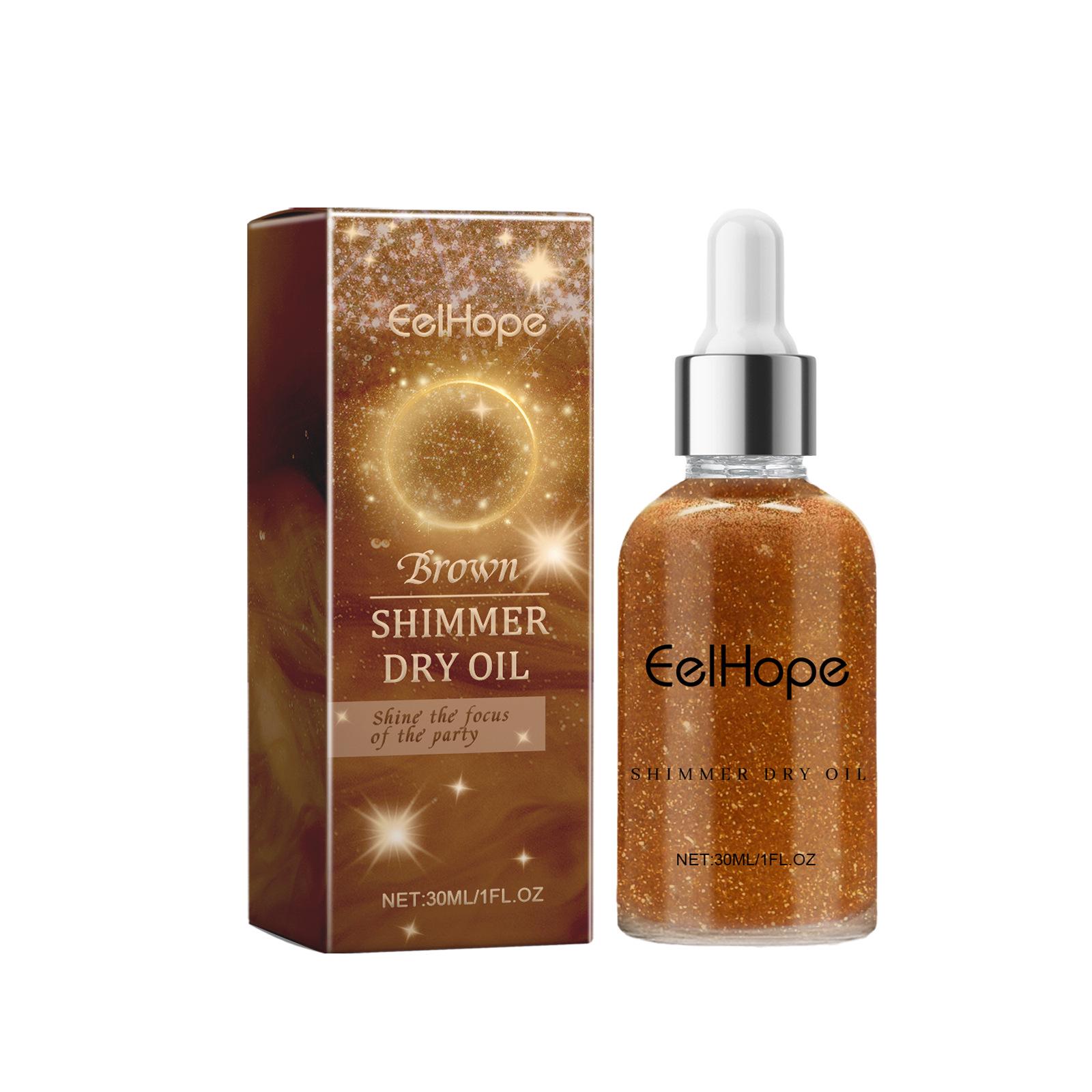 Eelhope Shimmering Body Glitter Oil - Moisturizing Gloss for Skin and Collarbone.
