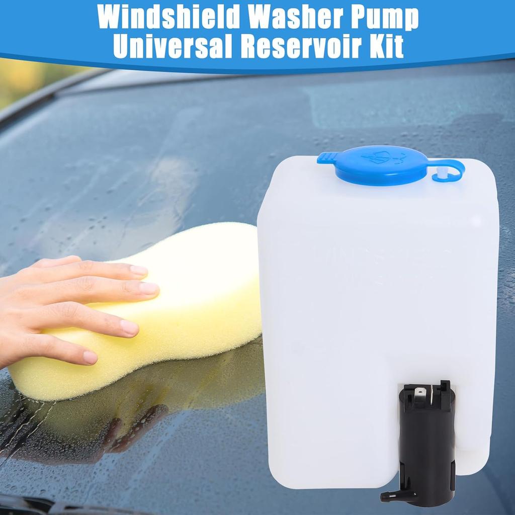 Swess Car Windshield Washer Pump Universal Reservoir Kit 99300 Fluid Reservoir Tank Bottle With Pump