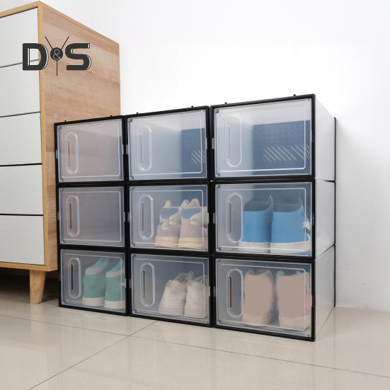 Velký organizér na boty Úložný box Stohovatelný design Prachotěsný Snadno se čistí Úsporný box na boty Průhledná vitrína s víkem