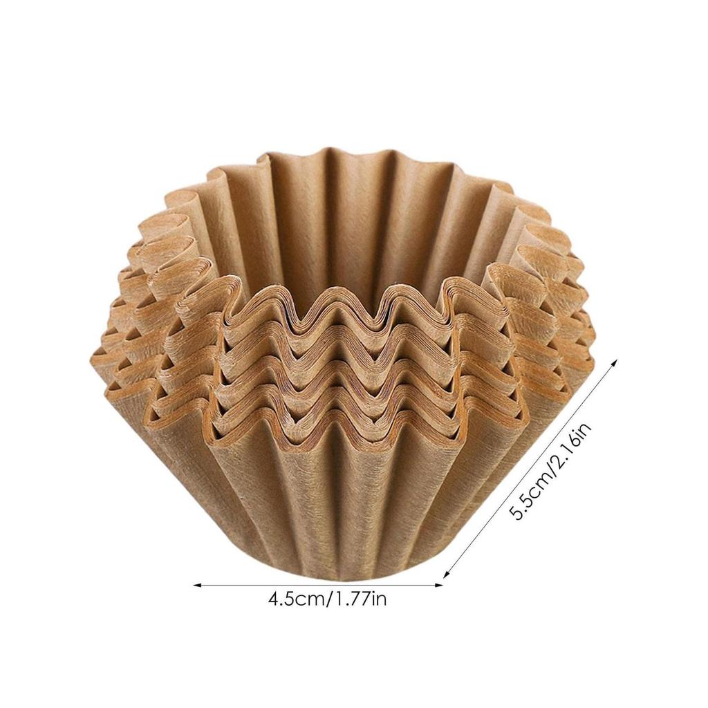 Fotan Coffee Filter 200 Sheets Wave Shape Unbleached Conical Paper Filters Breathable Durable Tear-Resistant Brown for Home Commercial Hand Drip