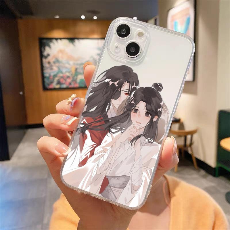 Heaven Officials Blessing Transparent Phone Case For iPhone 15 16 14 13 12 11 Pro Max XS X XR SE 7 8 Plus Straight Edge Cover