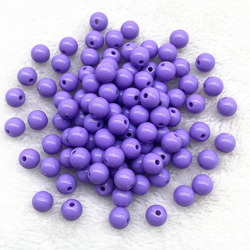 4/6/8mm Runde Anhänger Acrylperlen Lose Abstandshalterperlen zum Schmuckbasteln DIY Handgemachtes Armband Halskette