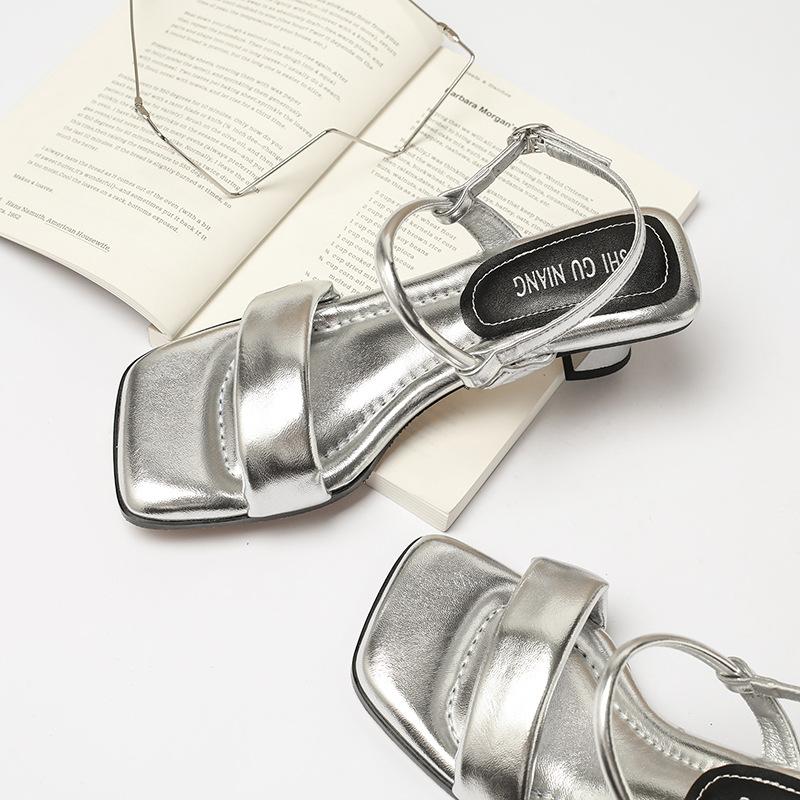 7633-1 One Word with Fashion, Not Tired of Stepping On Shit, Sandals 2025 Summer New Stiletto Women's Shoes