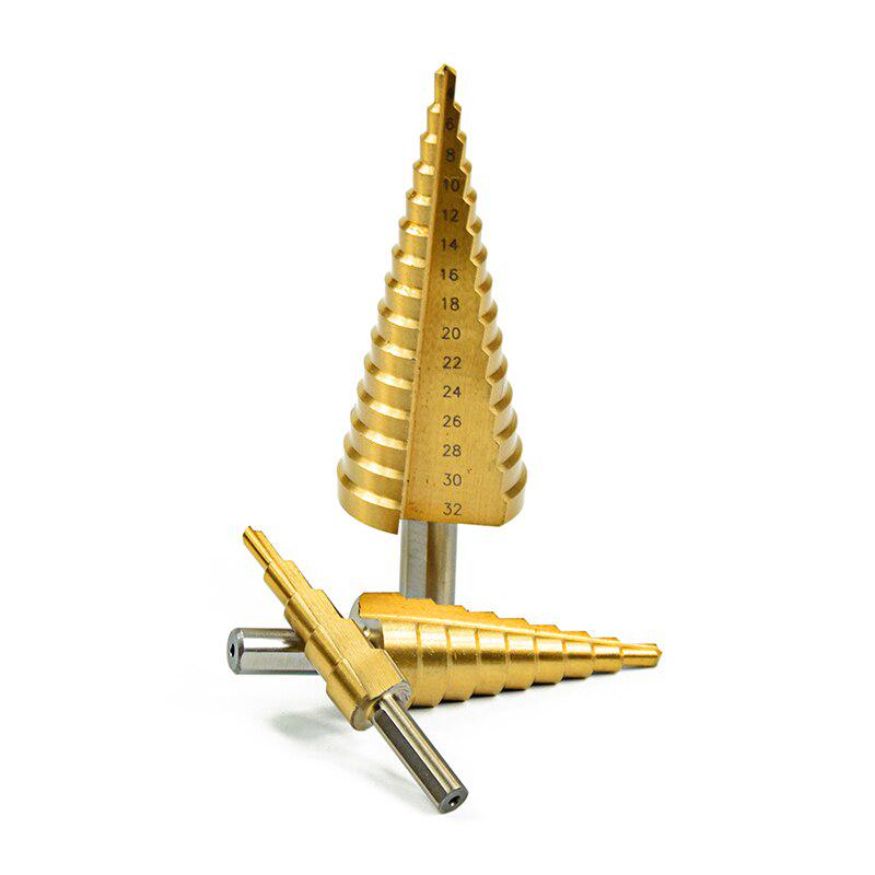 Pagoda Shape Hole Cutter Metric Spiral Flute 4-12/20/32mm HSS Steel Cone Drill Bit