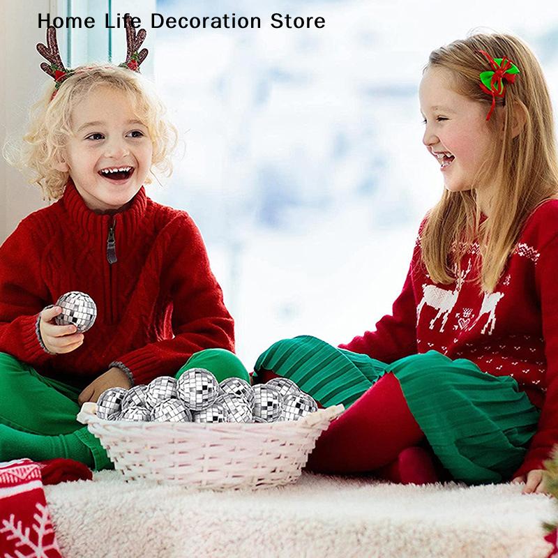 10pc Hanging Disco Ball String, Reflective Mini Mirror Disco Ball Decorations for Disco Party Wedding Festival Birthday Party