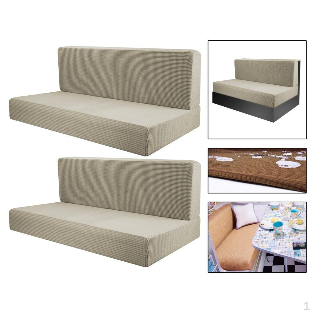 

4 шт. чехлы для сидений автофургона, подушки для кемпера, легко устанавливаемые, моющиеся, дышащие, эластичные, мебель Light Coffee