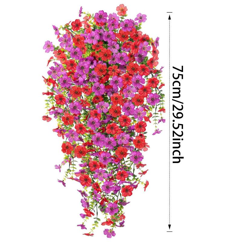 2Pcs Plastic Eucalyptus Fake Plant Decor Daisy Artificial Flowers Hanging Vines For Wedding Arch Home Garden Wall Decoration