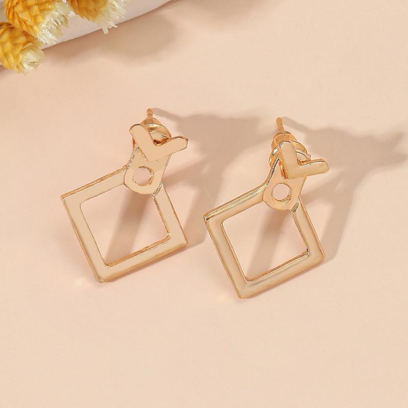 Trendige japanische und koreanische minimalistische geometrische quadratische Ohrstecker