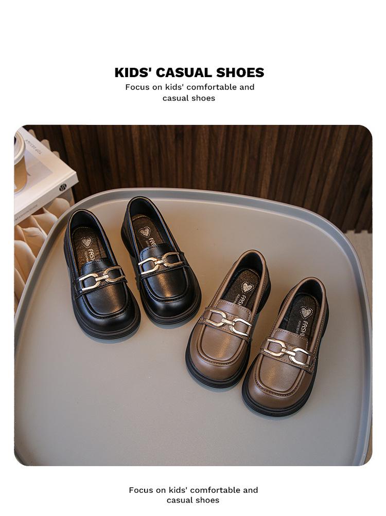 Girls' Spring 2026 British-Style Leather Shoes - Versatile, Soft Sole, Casual Korean Fashion