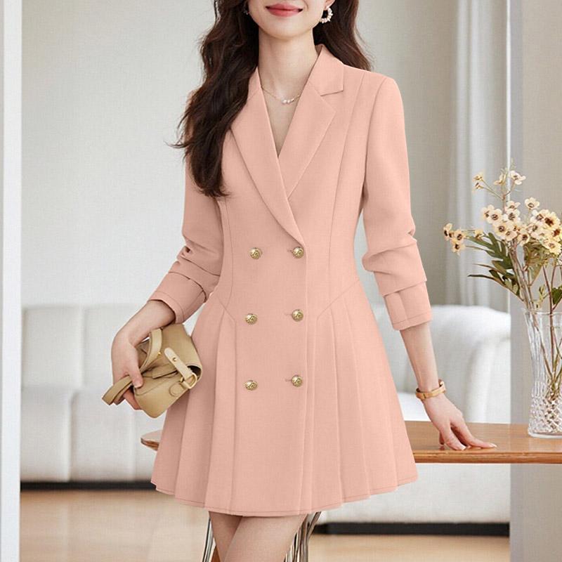 ZANZEA Rochie Elegantă Casual pentru Femei cu Guler Reversibil și Mânecă Lungă