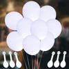 LED Light Up Balloons, 50 Pack White Party LED Balloons, 60 LED Lights for Party Birthday and Wedding Decoration (White Balloons White Lights)