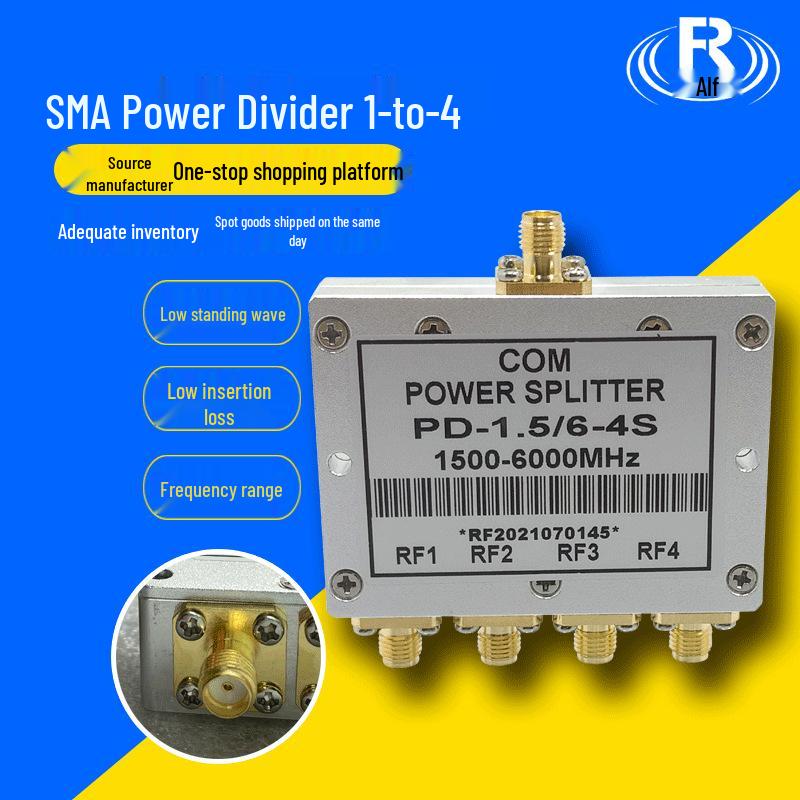 SMA Microstrip Power Divider: GPS Signal Splitter 1.5-6GHz, 1-to-4 Wideband Combiner