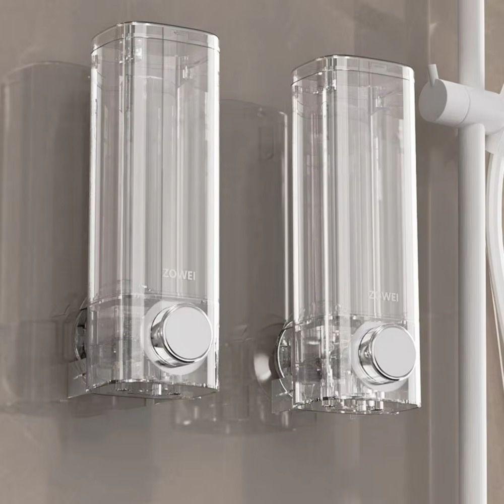 Manual Press Refillable Soap Jar Suction Cup Lotion Soap Container  Hotel Use