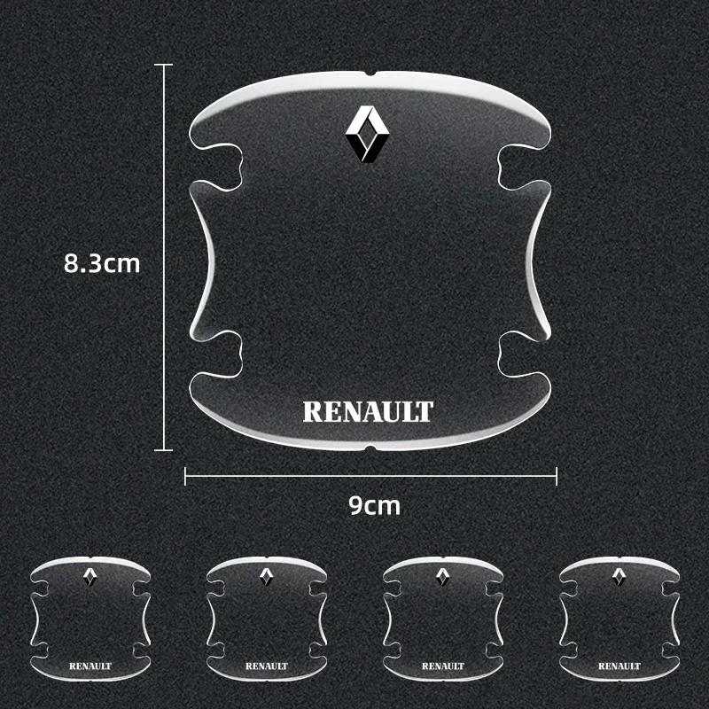 Naklejki wewnętrzne 4 szt. Przezroczysta naklejka na miseczkę klamki drzwi samochodu Dla Renault Captur Megane Clio Arkana Line Koleos Kwid Duster Ka