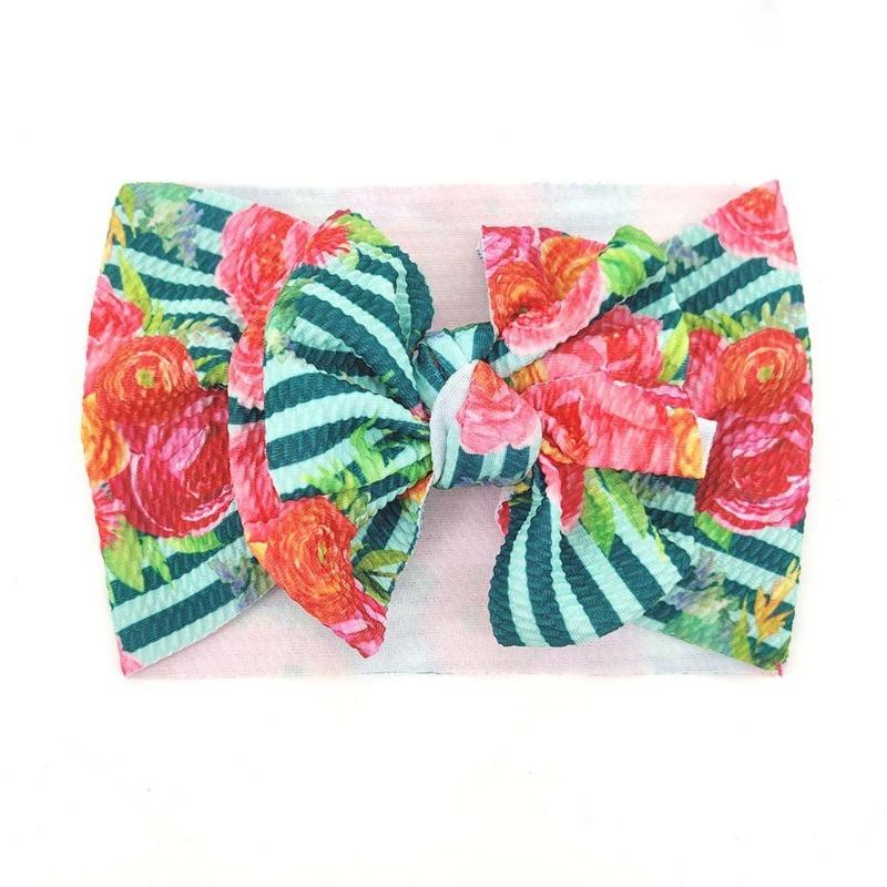 New Baby Headband, Cute Floral Seamless Wide-brimmed Children's Headscarf, Bow Baby Hair Accessories